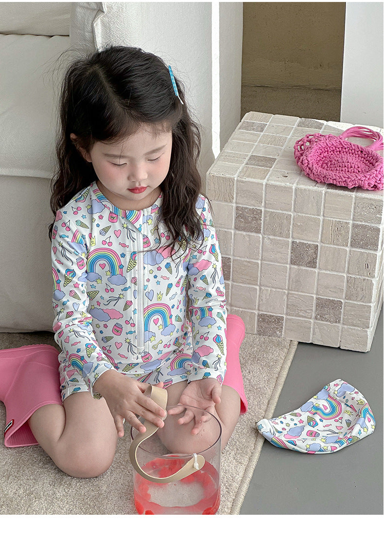 Long Sleeve UV Protection One-piece Swimsuit [mh0012580]