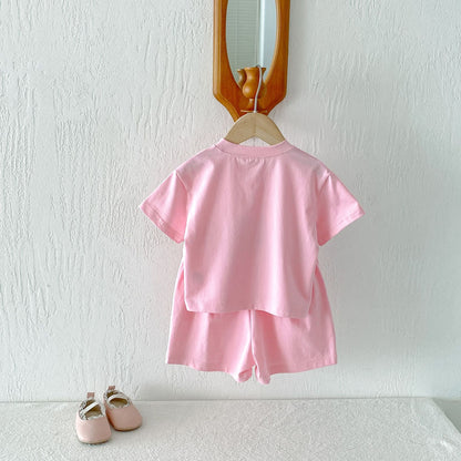 Floral Bow T-shirt Shorts Set フラワー リボン 半袖 セットアップ【mh0012716】