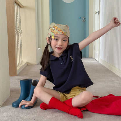 Bear Embroidery Short Sleeve Polo Shirt クマ 刺繍 ポロシャツ【mh0012666】