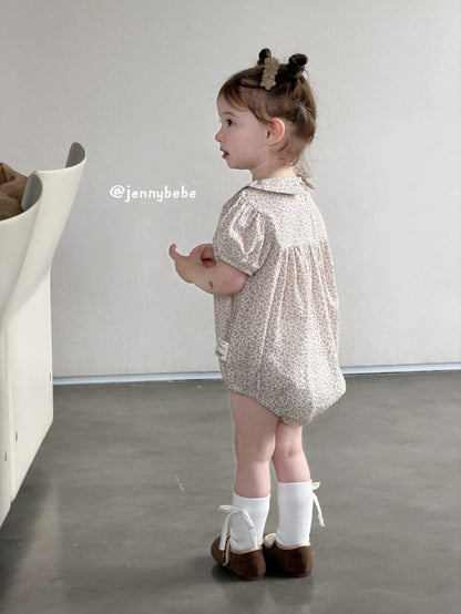 Floral Puff Sleeve Romper 花柄 パフスリーブ ロンパース【mh0012528】