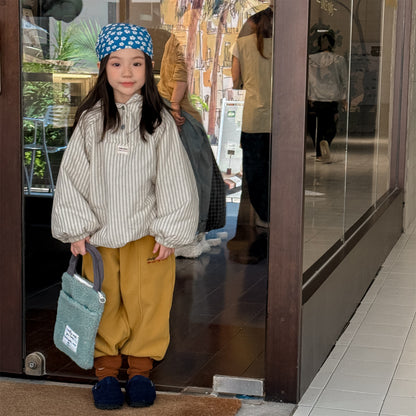 パフジャケット フーディ ストライプ プルオーバー アウター 中綿【mh0011613】