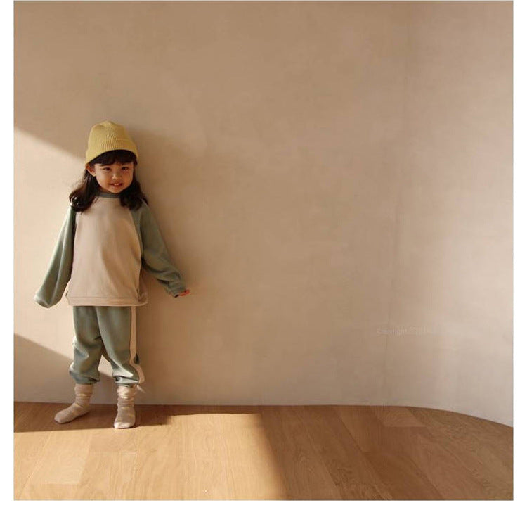 Color Block Sweatshirt & Pants Set バイカラー スウェット セットアップ【mh0012683】