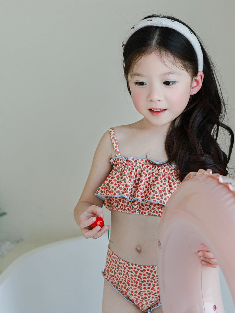 UPF50 Plus Cherry Heart Printed Bikini チェリー ハート 水着【mh0012596】