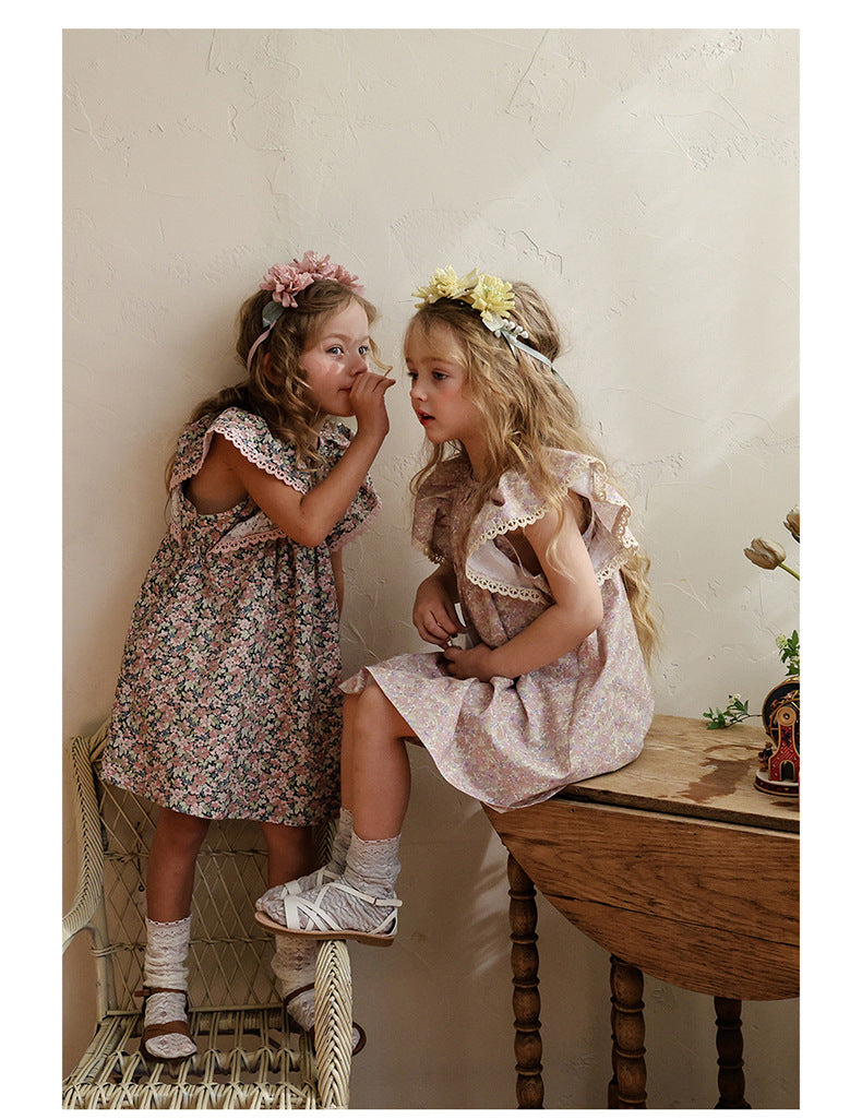 Floral Butterfly Dress 花柄 バタフライスリーブワンピース【mh0012983】