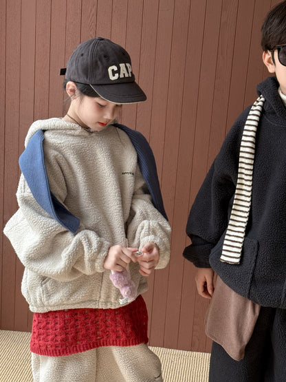 セットアップ キッズ 裏起毛 ボア 厚手 プルオーバー フード付 カジュアル【mh0011662】