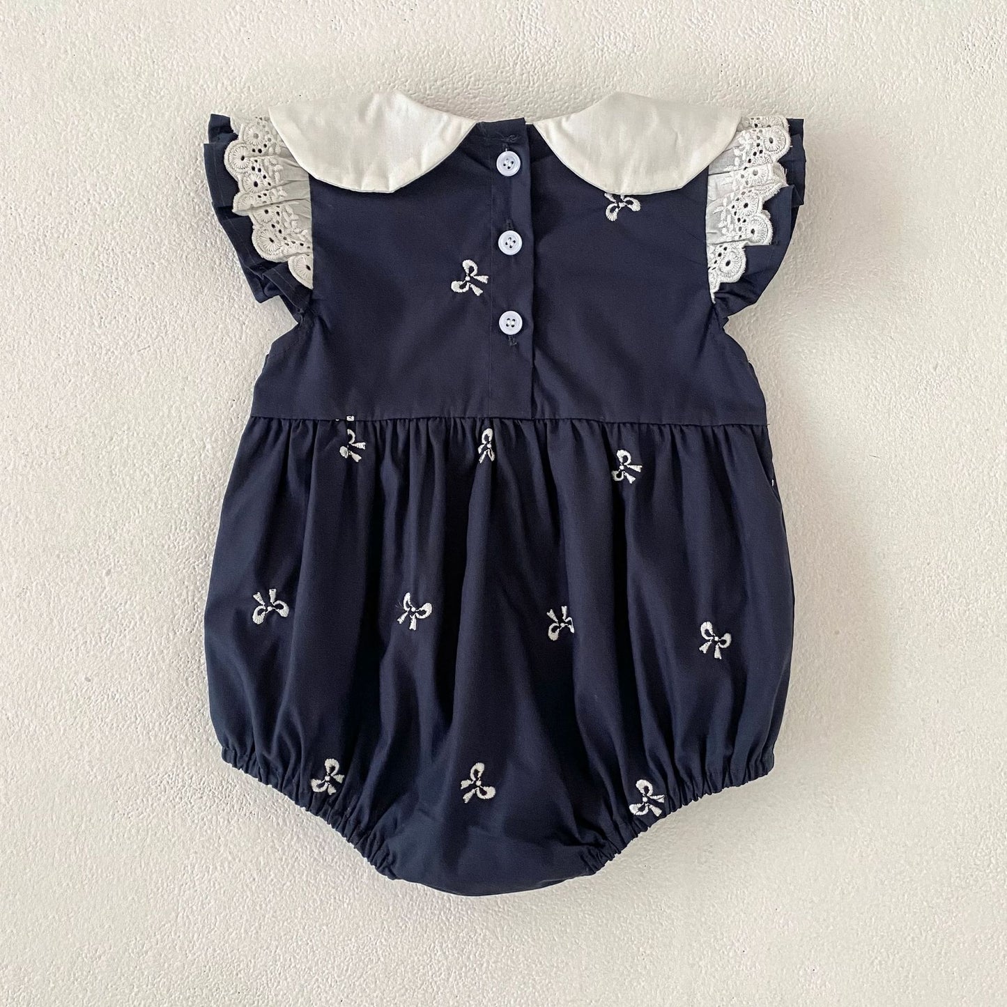 Bow Embroidery Ruffle Romper Dress ラッフル ロンパース ワンピース【mh0013161】