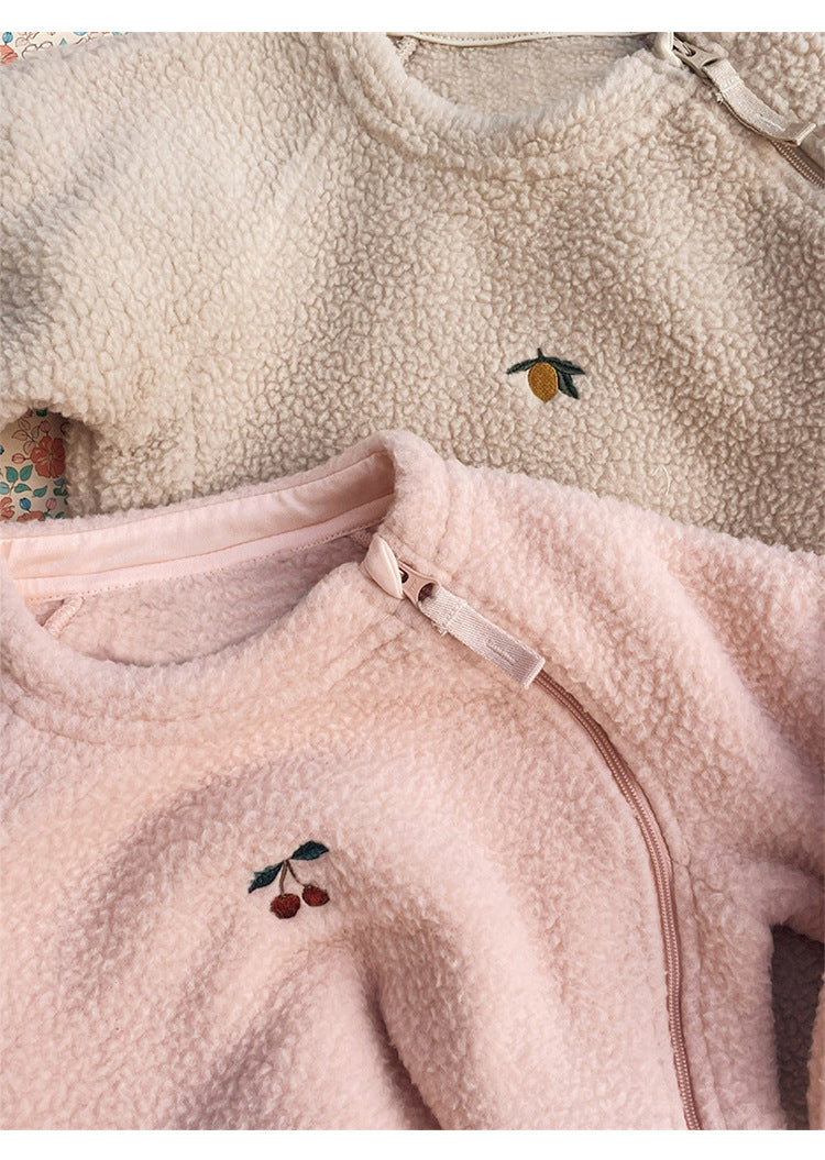 アウタージャンプスーツ ボアフリース 刺繍 防寒 ジップアップ【mh0011711】