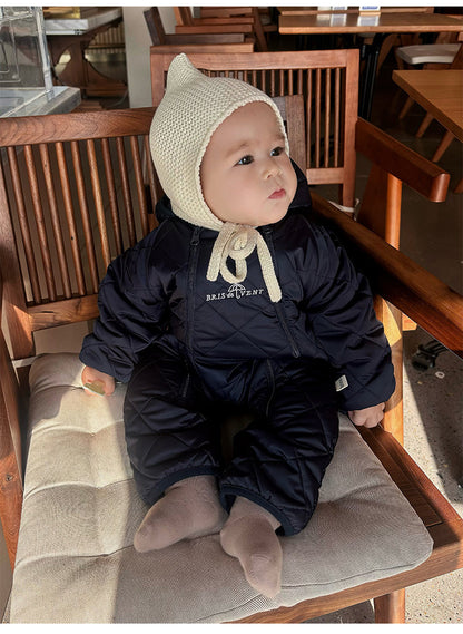 アウタージャンプスーツ 中綿 厚手 フード付 キルティング スキーウェア【mh0011696】