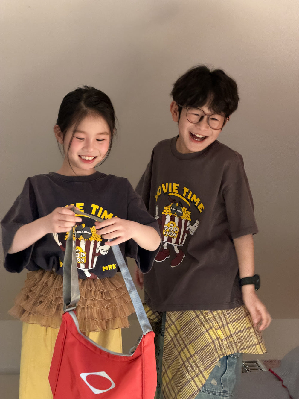 Popcorn Print Cotton T-shirt