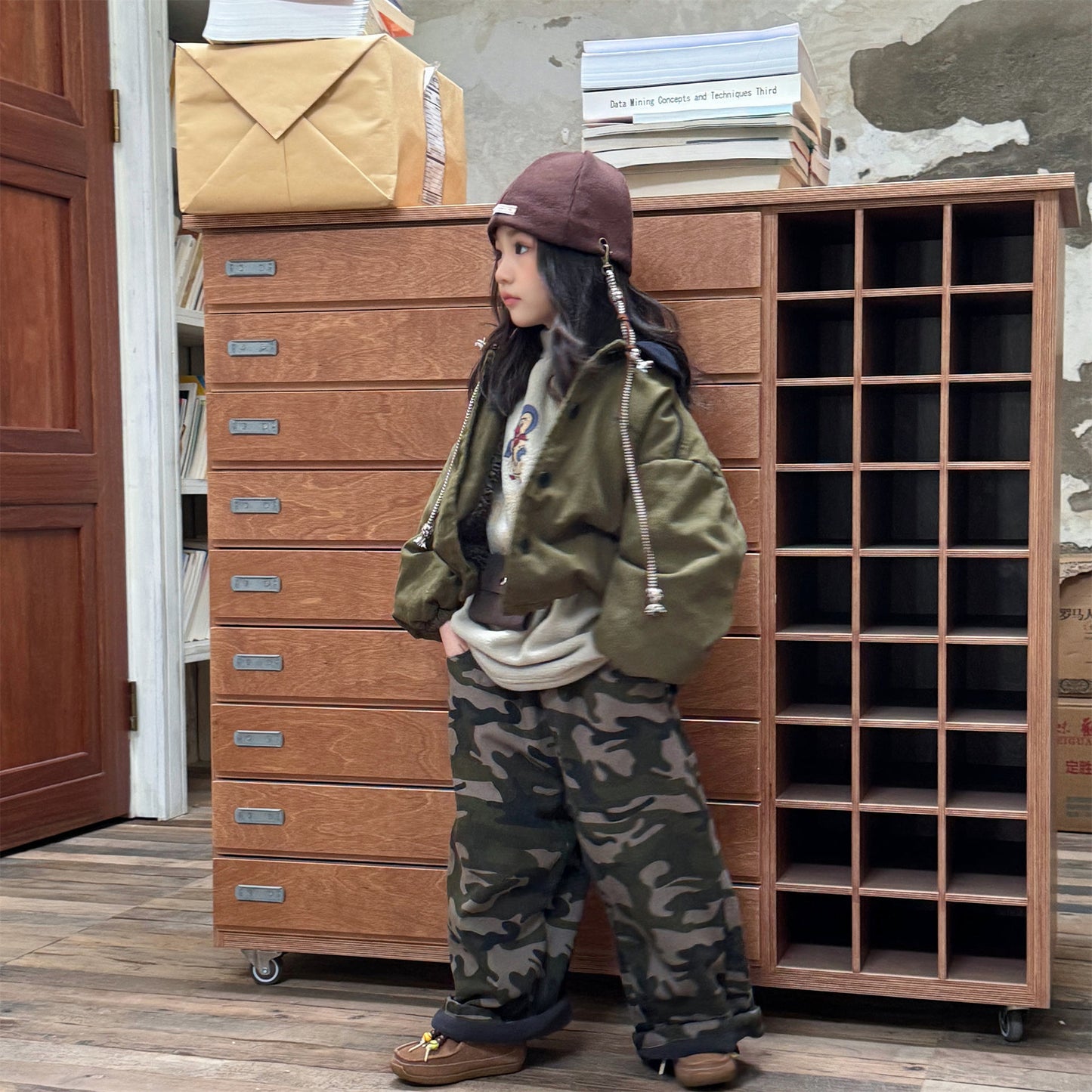 ジャケット 中綿 ボア裏地 ワークテイスト ストリート カジュアル アウター【mh0011604】