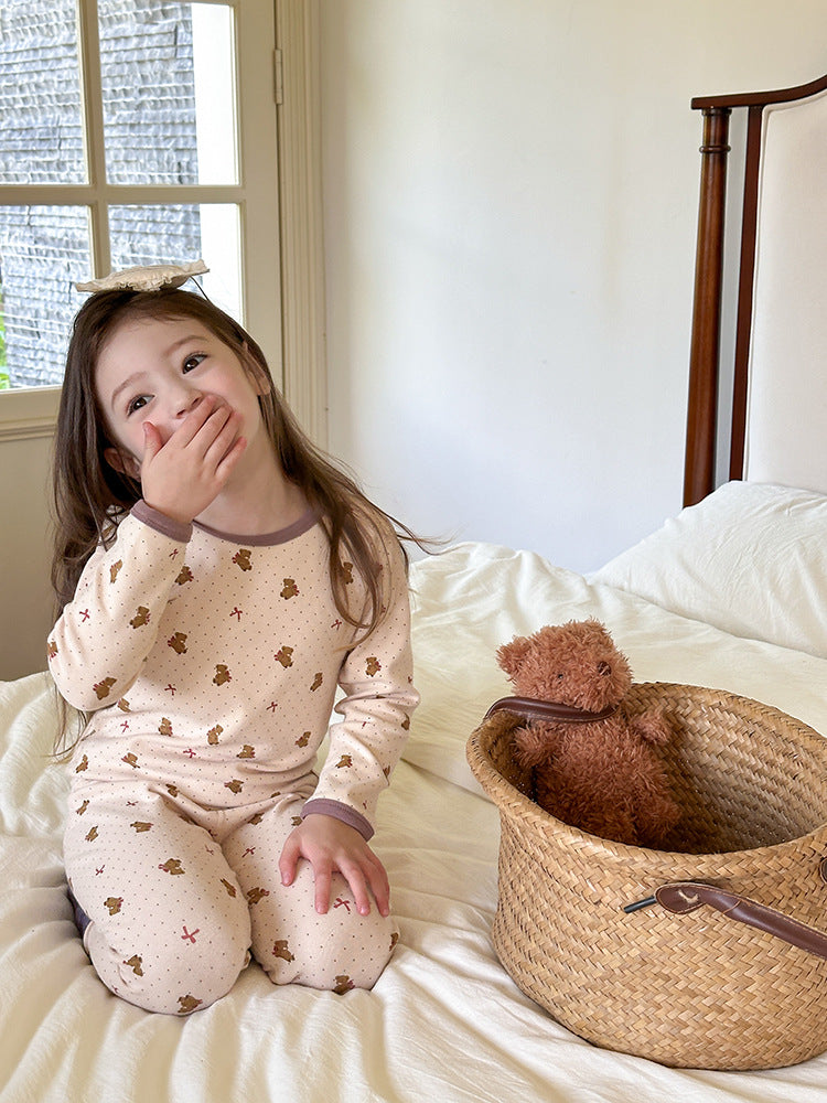 Long Sleeve Printed Pajama Set 長袖 プリント パジャマ セット【mh0012244】