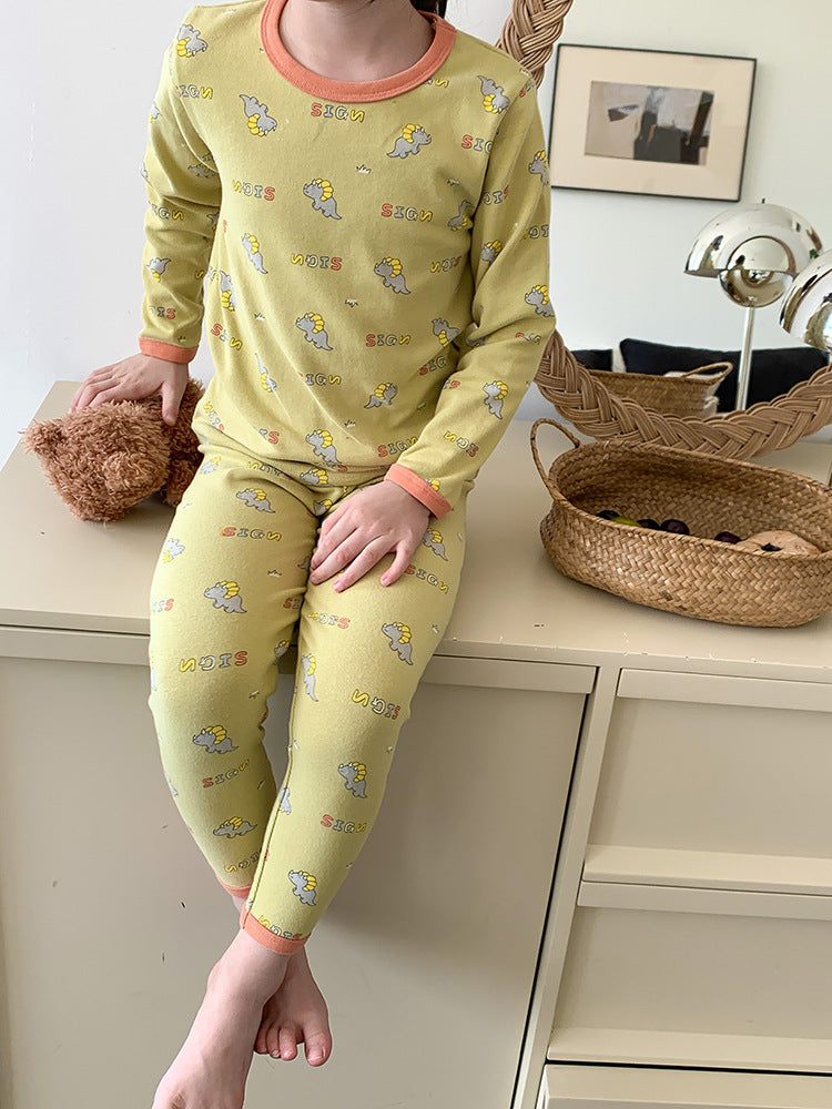 Long Sleeve Printed Pajamas 長袖 プリント パジャマ セット【mh0012243】