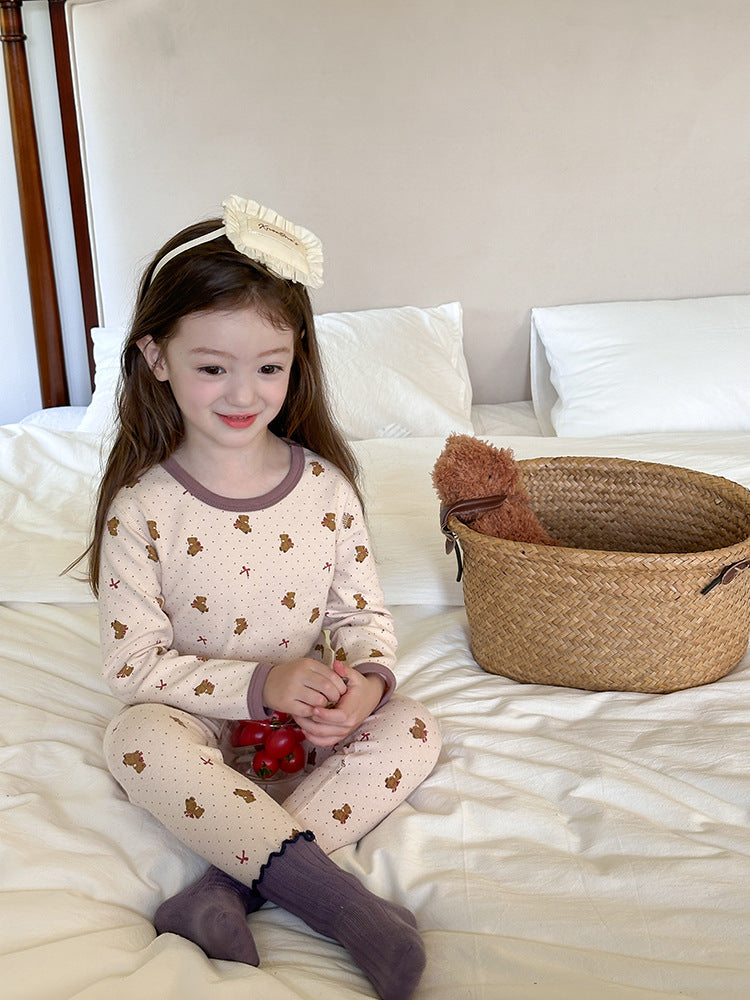 Long Sleeve Printed Pajama Set 長袖 プリント パジャマ セット【mh0012244】