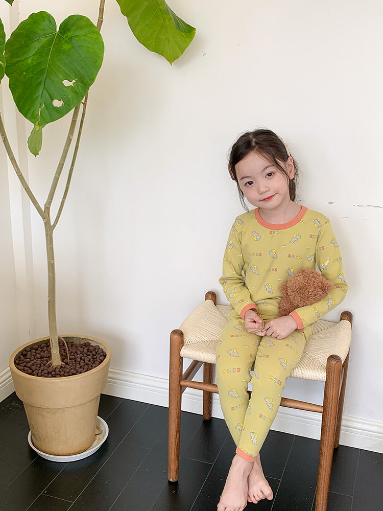 Long Sleeve Printed Pajamas 長袖 プリント パジャマ セット【mh0012243】