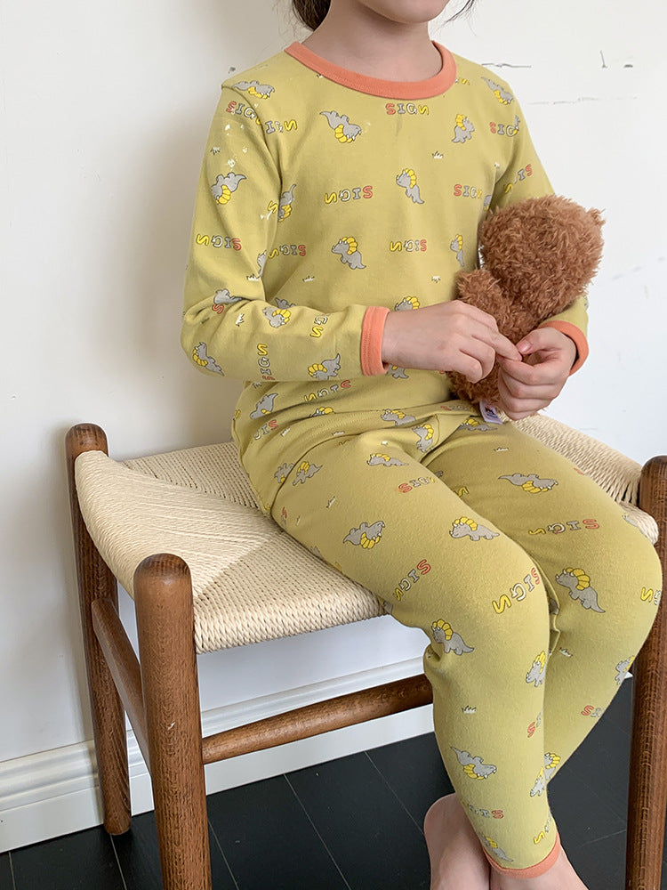 Long Sleeve Printed Pajamas 長袖 プリント パジャマ セット【mh0012243】