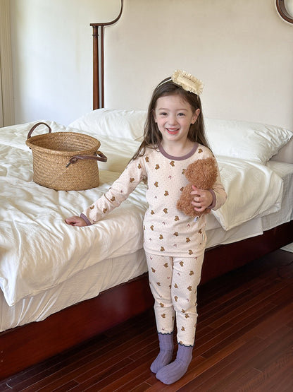 Long Sleeve Printed Pajama Set 長袖 プリント パジャマ セット【mh0012244】