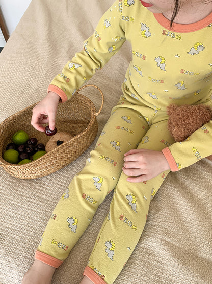 Long Sleeve Printed Pajamas 長袖 プリント パジャマ セット【mh0012243】