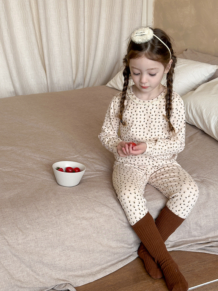 Long Sleeve Printed Pajama Set 長袖 プリント パジャマ セット【mh0012244】