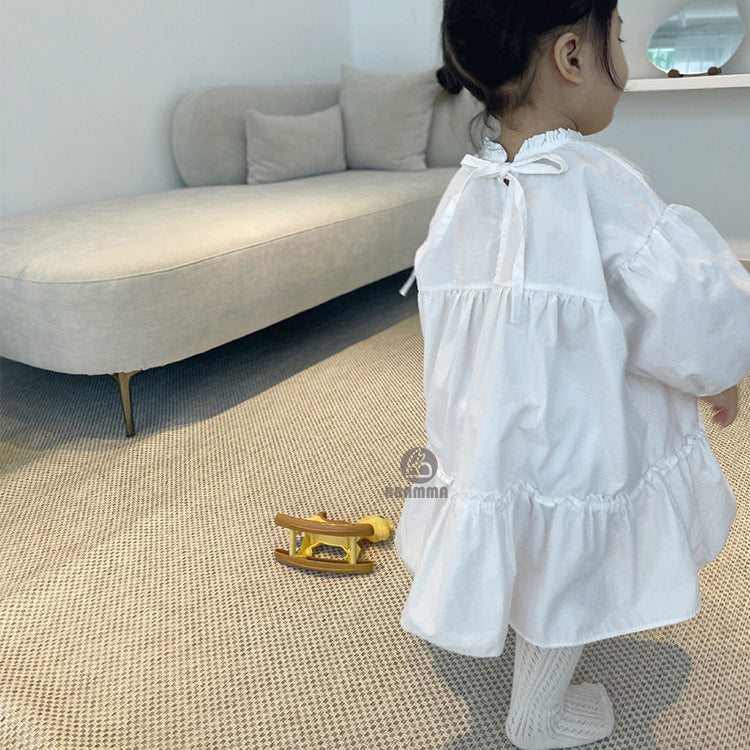 Tiered Cotton Princess Dress ティアード 長袖ワンピース【mh0012639】