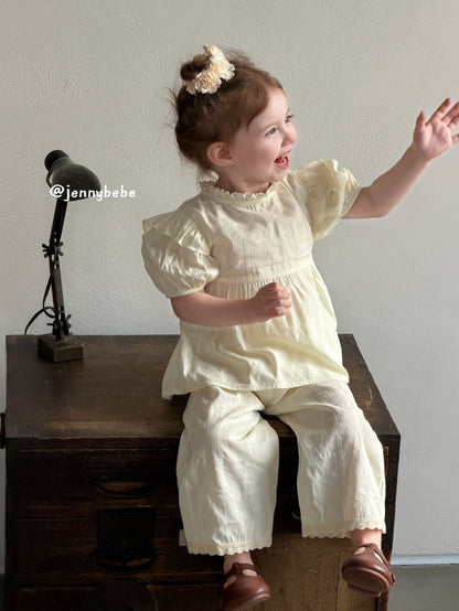 Puff Sleeve Top and Pants Set [mh0012533]