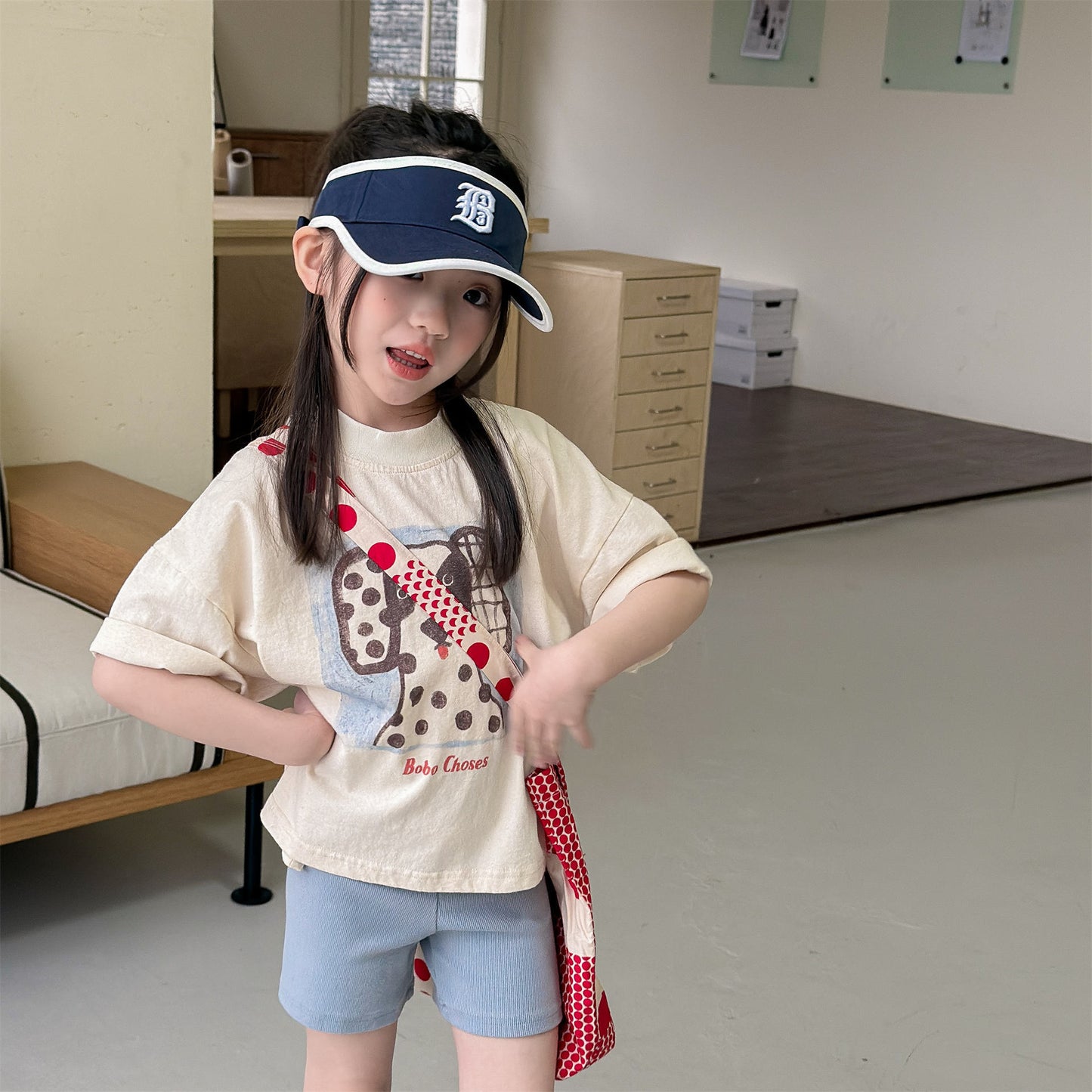 Dalmatian Graphic Cotton Jersey Top Short Sleeve T-shirt アニマル プリント Tシャツ【mh0012660】