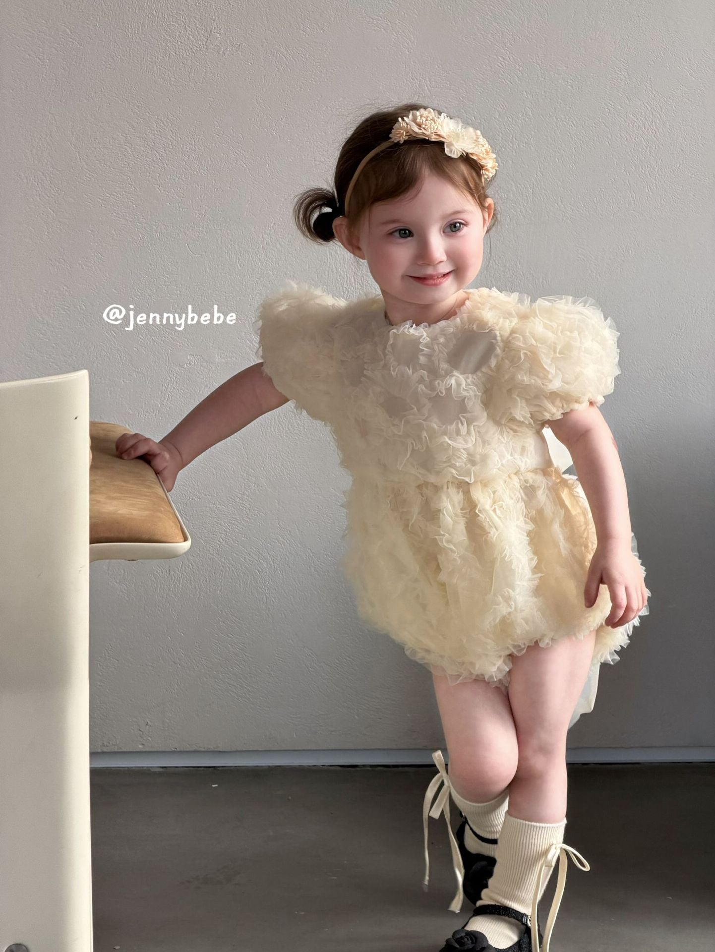 Tulle Ruffle Romper Dress チュール フリル ロンパース ワンピース【mh0012531】
