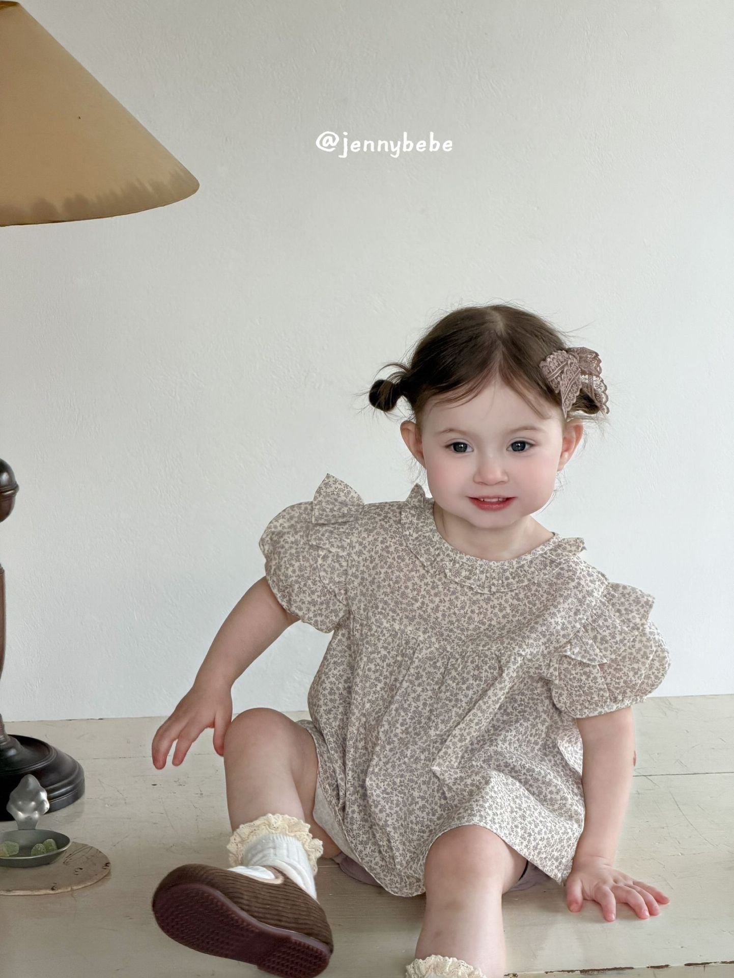 Puff Sleeve Floral Top & Bloomer Set [mh0012530]