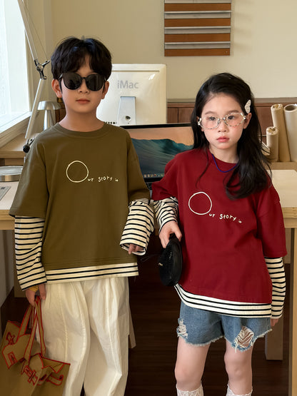 Layered Striped Long Sleeve T-shirt レイヤード ボーダー 長袖Tシャツ【mh0012517】
