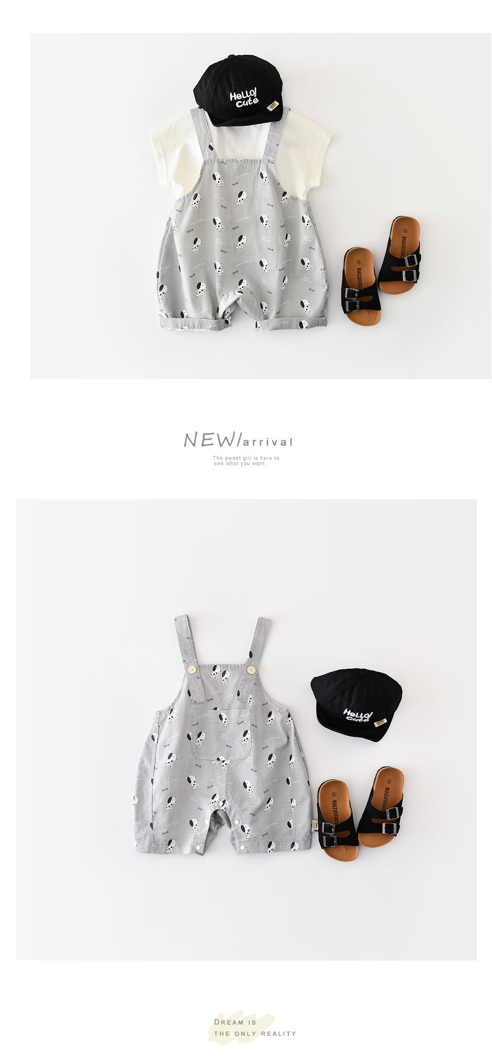 Puppy Graphic Overalls