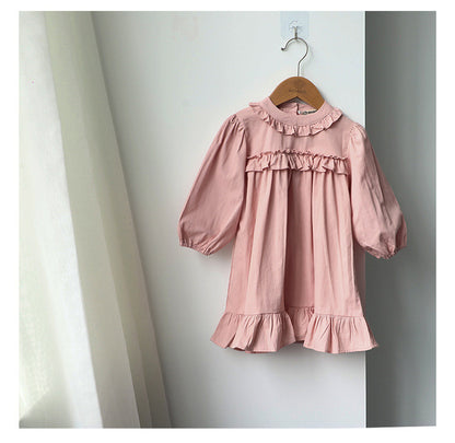 Ruffle Collar Layered Princess Dress フリル 長袖ワンピース【mh0012629】