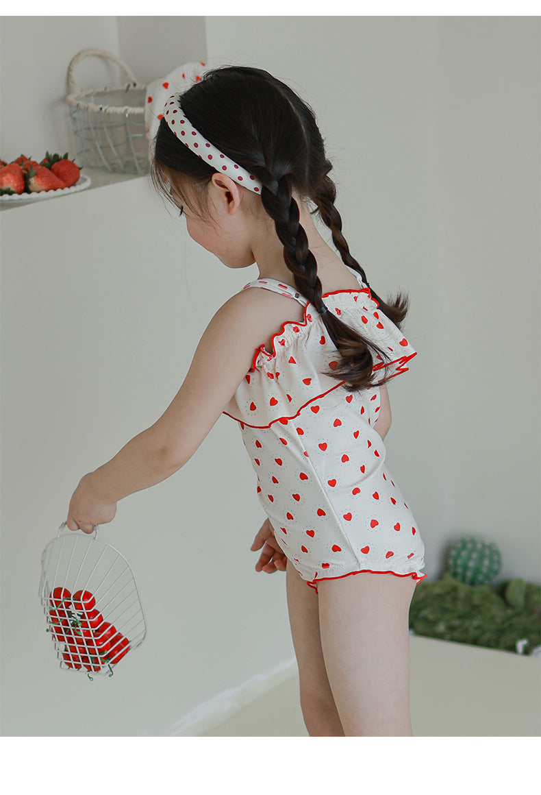 UPF50 Plus Cherry Heart Printed One-piece チェリー ハート 水着【mh0012595】