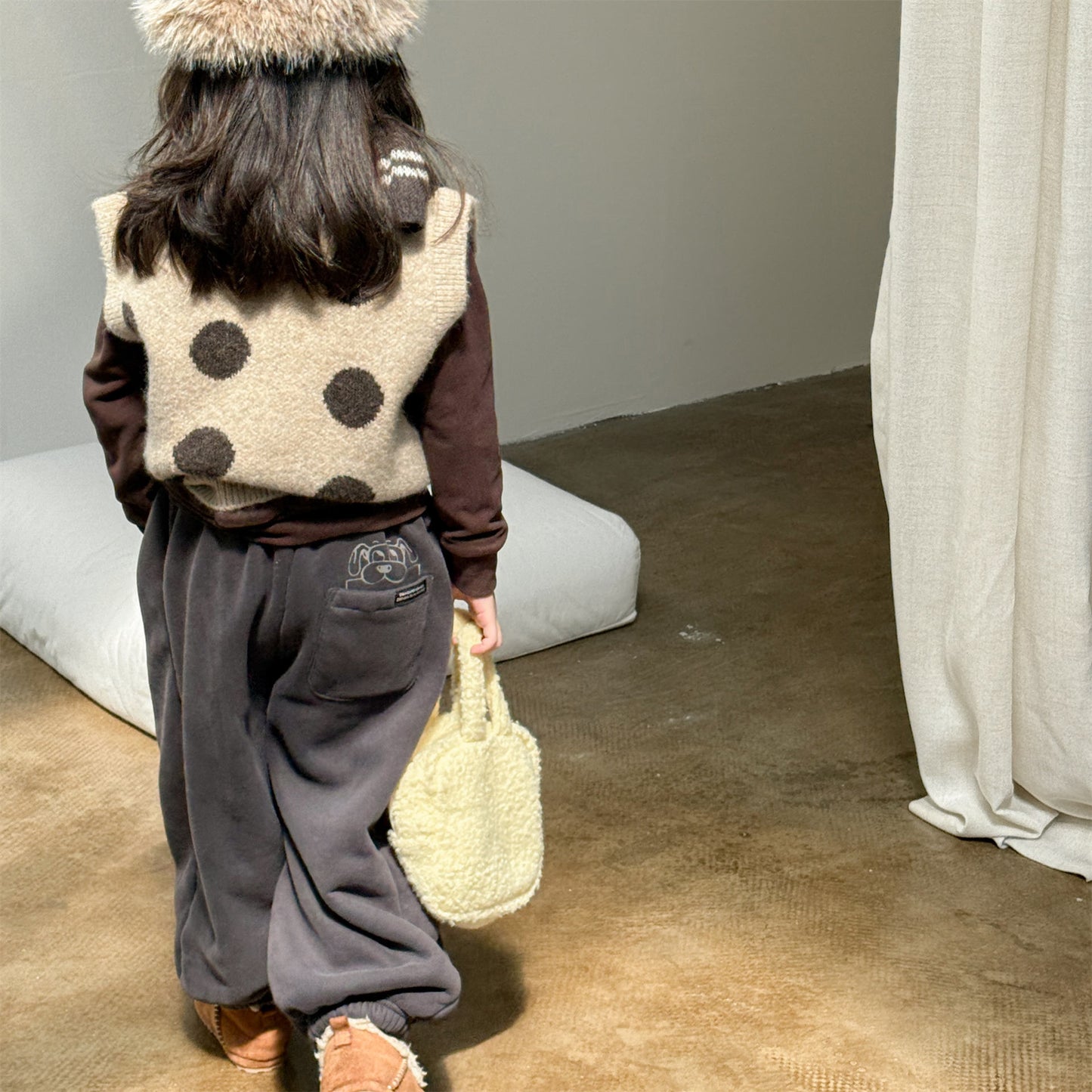 スウェットパンツ 裏ボア ロゴ刺繍 ゆったり ジョガーボトムス【mh0011607】