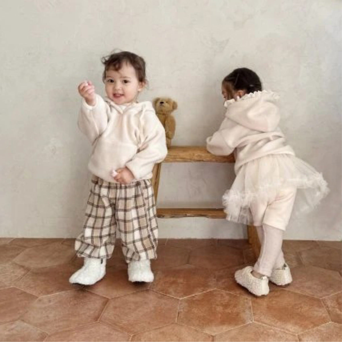 チェックパンツ 裏起毛 ゆったり バルーンシルエット カジュアル ボトムス【mh0011632】