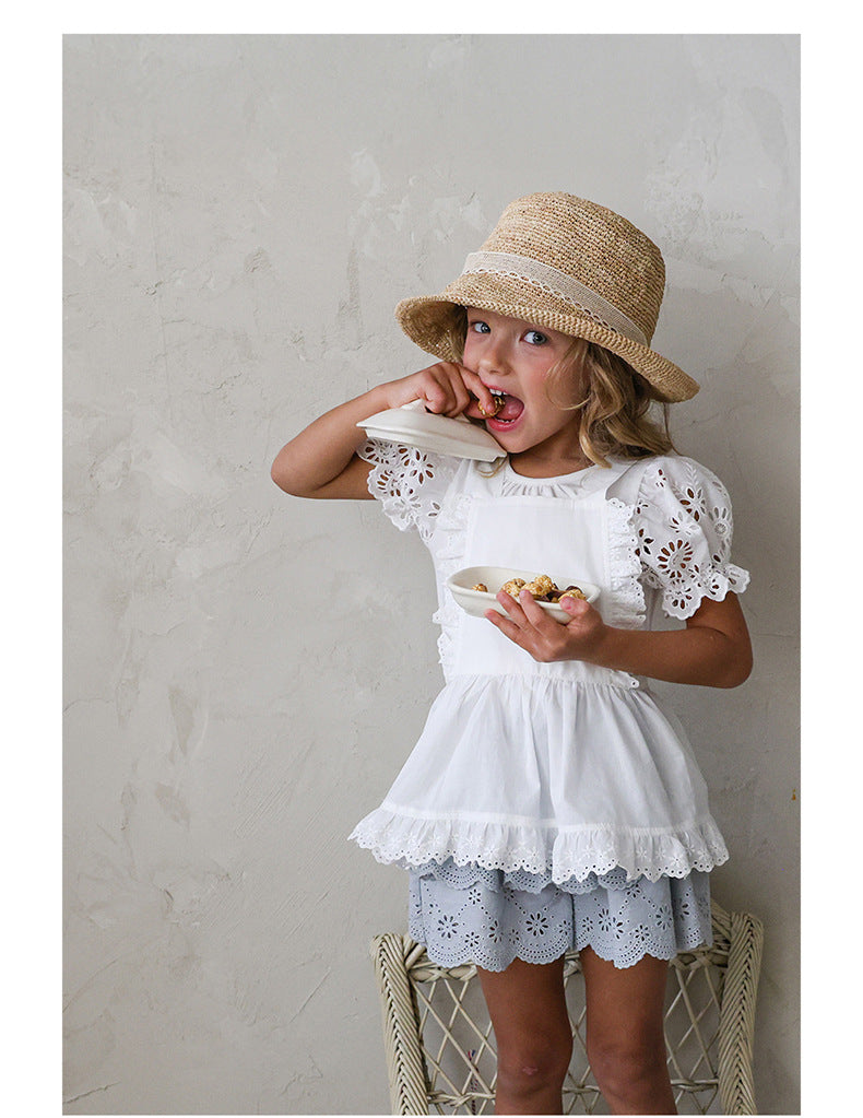 Lace Puff Sleeve Tee 刺繍パフスリーブ Tシャツ【mh0012985】