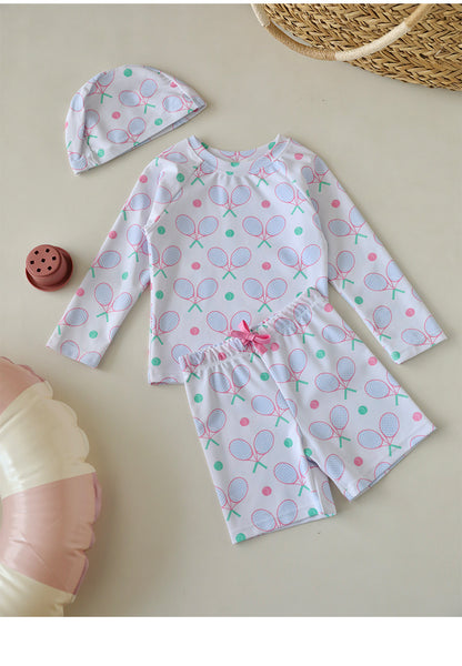 UPF50 Plus Printed Long Sleeve Swimsuit Rashguard Set-up [mh0012585]