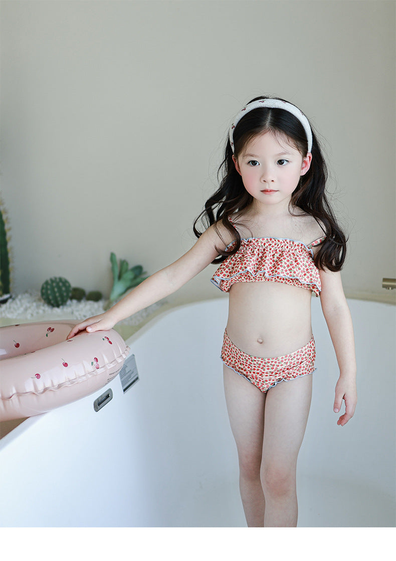 UPF50 Plus Cherry Heart Printed Bikini チェリー ハート 水着【mh0012596】