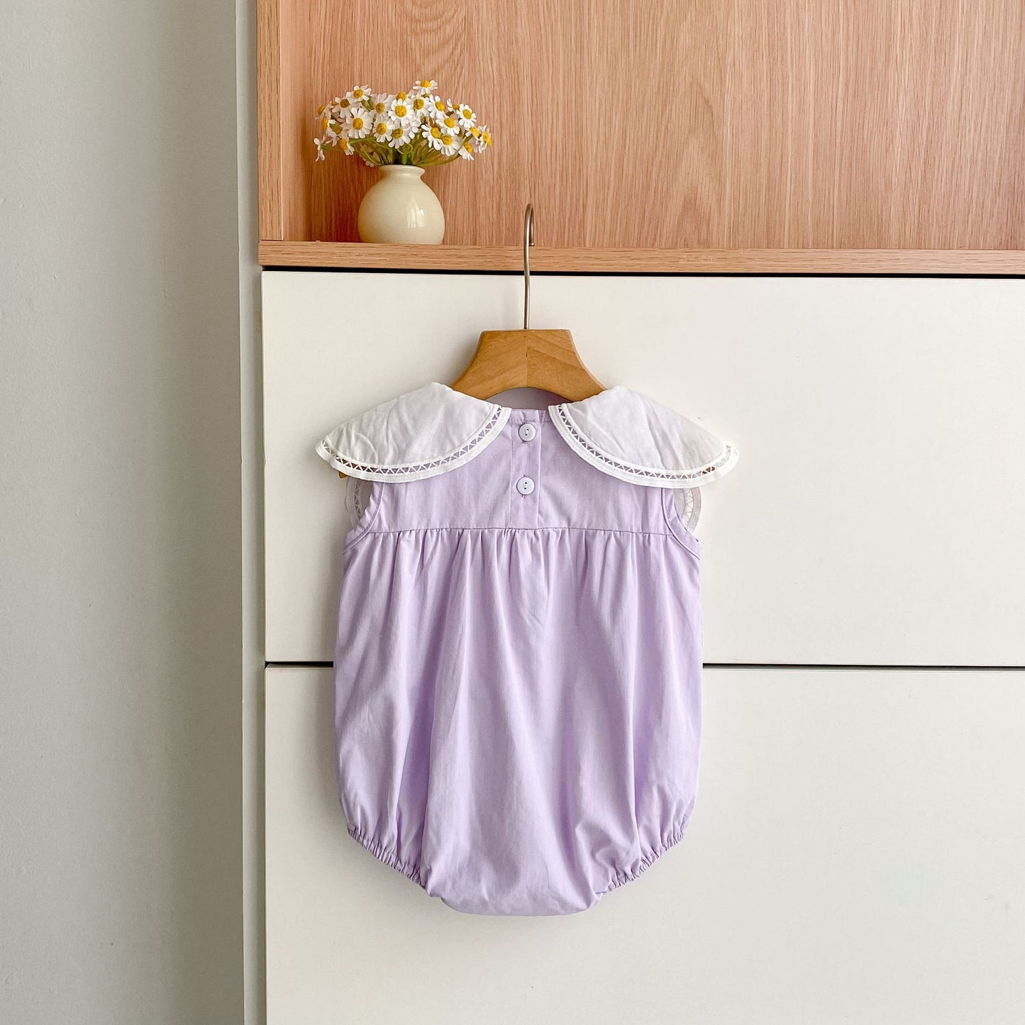 Petal Collar Romper Puff Sleeve Dress ラッフル ロンパース ミモレ丈ワンピース【mh0013158】