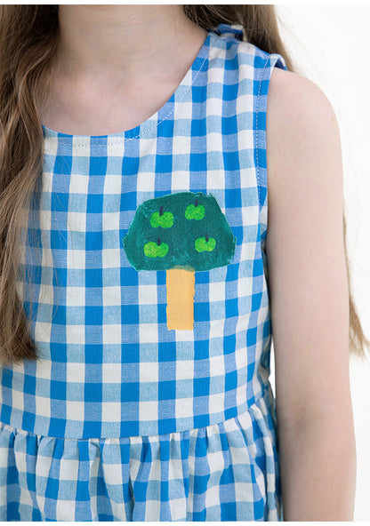 Gingham Plaid Vest Dress チェック ノースリーブワンピース【mh0013212】