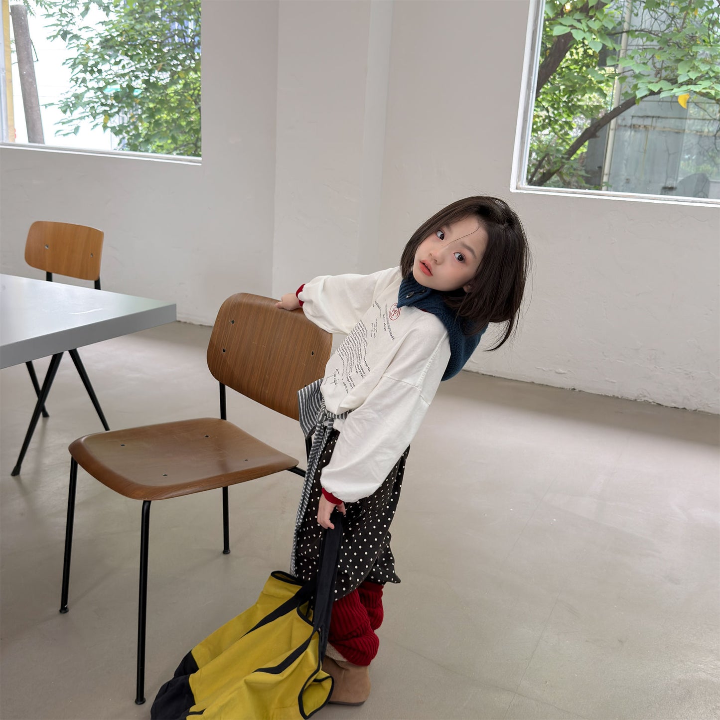 Kids' Color-Blocked Ringer Loose-Fit Letter-Printed Striped Long-Sleeved T-Shirt [mh0014062]