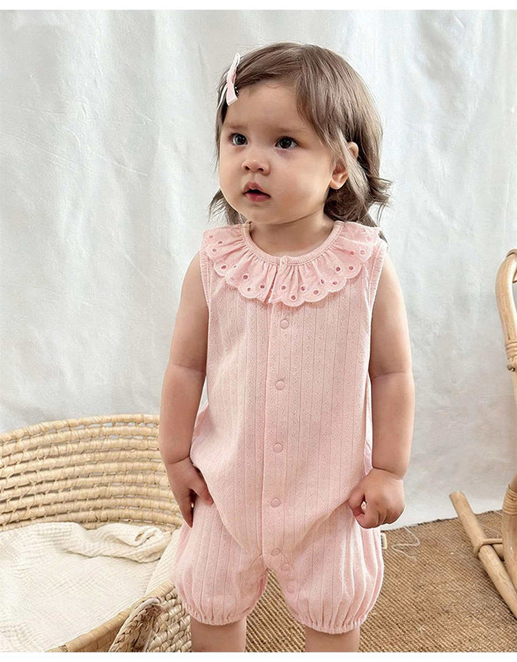 Lace Cotton Romper レース ノースリーブロンパース【mh0013027】