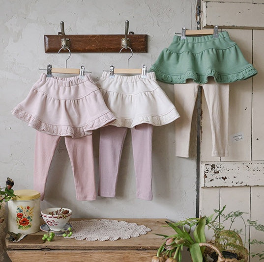 キッズ 裾フリル フリルスカート付き レギンス【mh0014228】