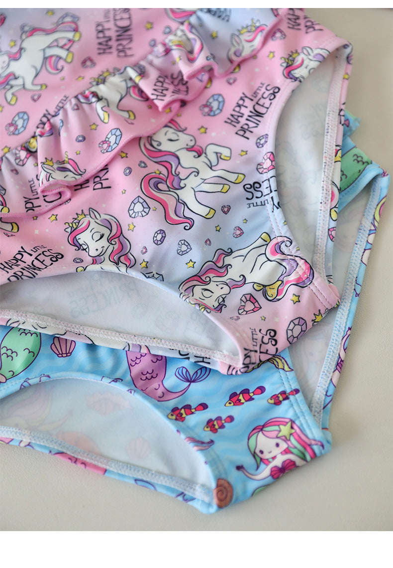 UPF50+ Printed Long Sleeve Ruffled Swimsuit [mh0012588]