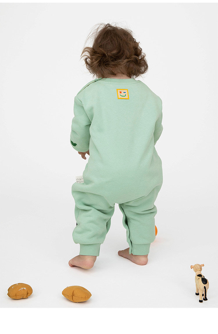 Mameluco estampado holgado con forro polar para bebé [mh0014193]
