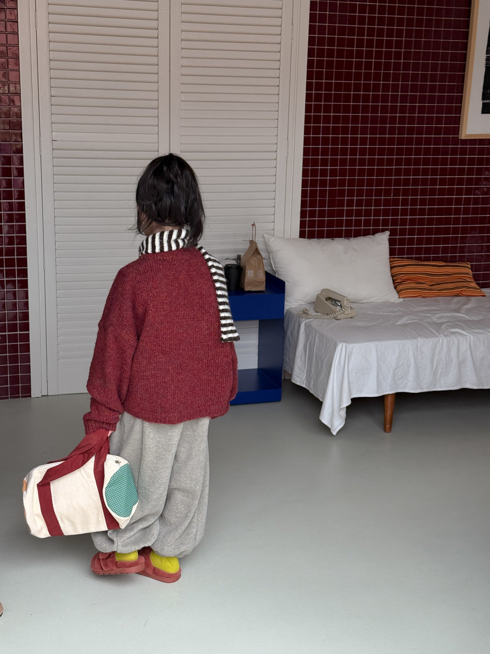 ニットカーディガン キッズ 裏起毛 厚手 無地 ジップアップ カジュアル【mh0011682】