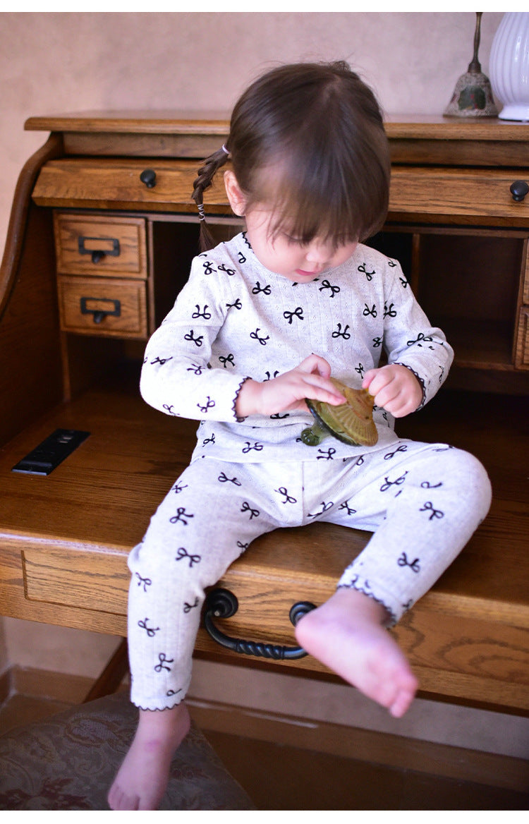 長袖パジャマセット リボン/ハートプリント【mh0011720】