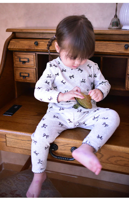 長袖パジャマセット リボン/ハートプリント【mh0011720】