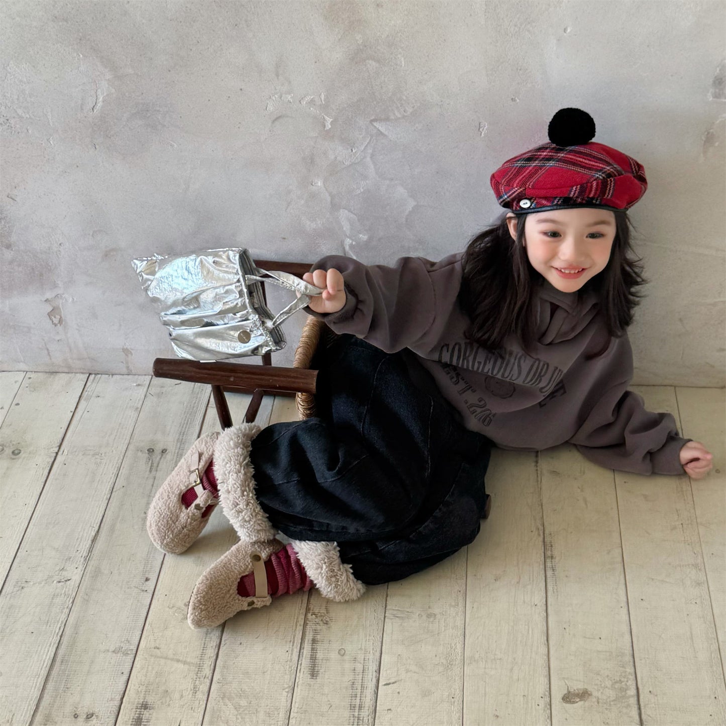 デニムパンツ 裏ボア 裾ボア ドッキング ゆったり ボトムス【mh0011610】