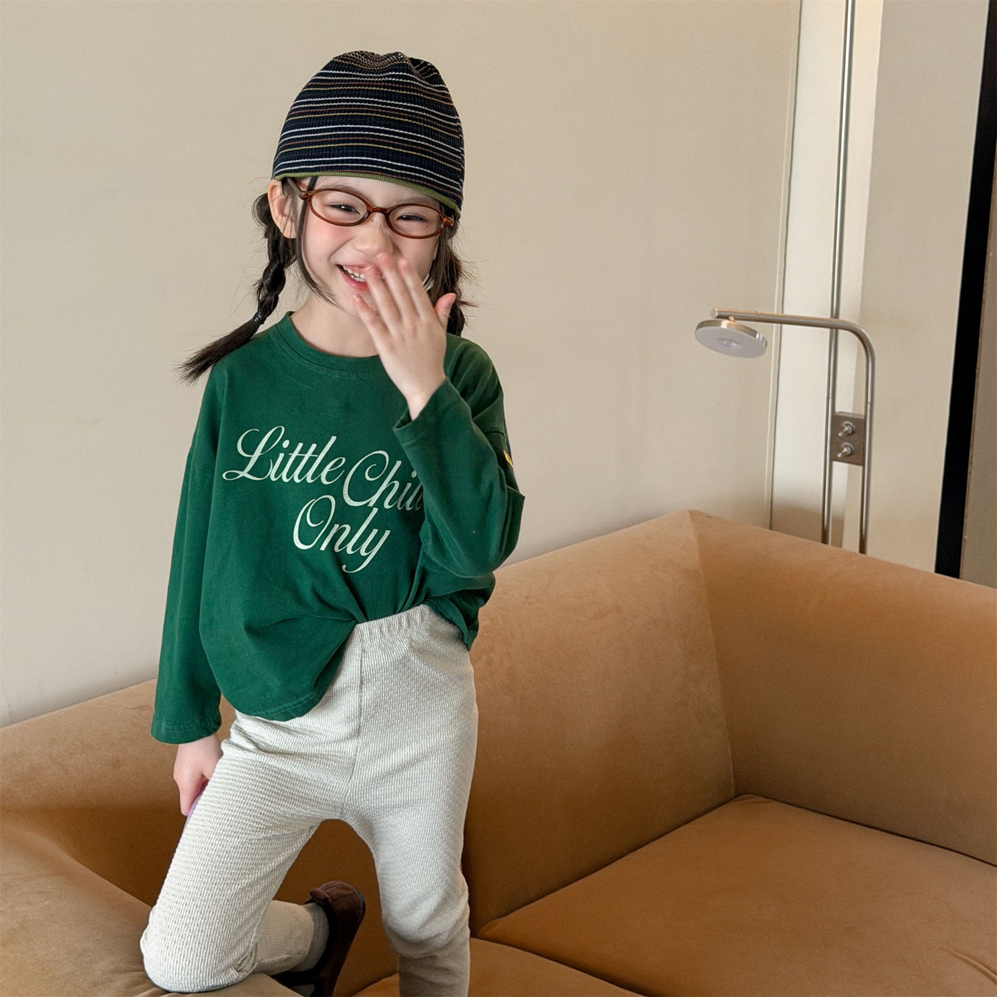 Kids' High-Waist Back Pocket Leggings Pants [mh0014051]