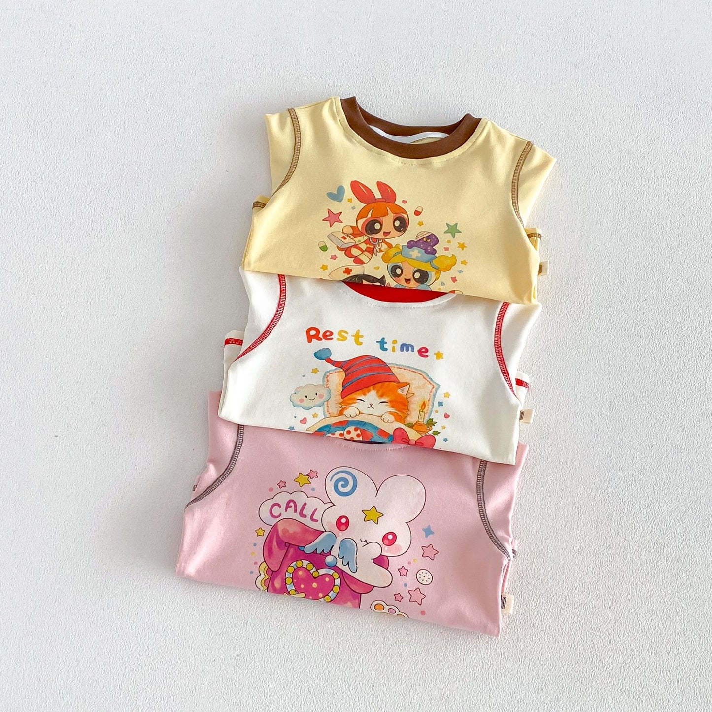 キッズ キャラクター プリント 長袖Tシャツ ワークパンツ【mh0014033】