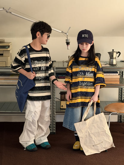 Striped Cotton Short Sleeve T-shirt [mh0012522]